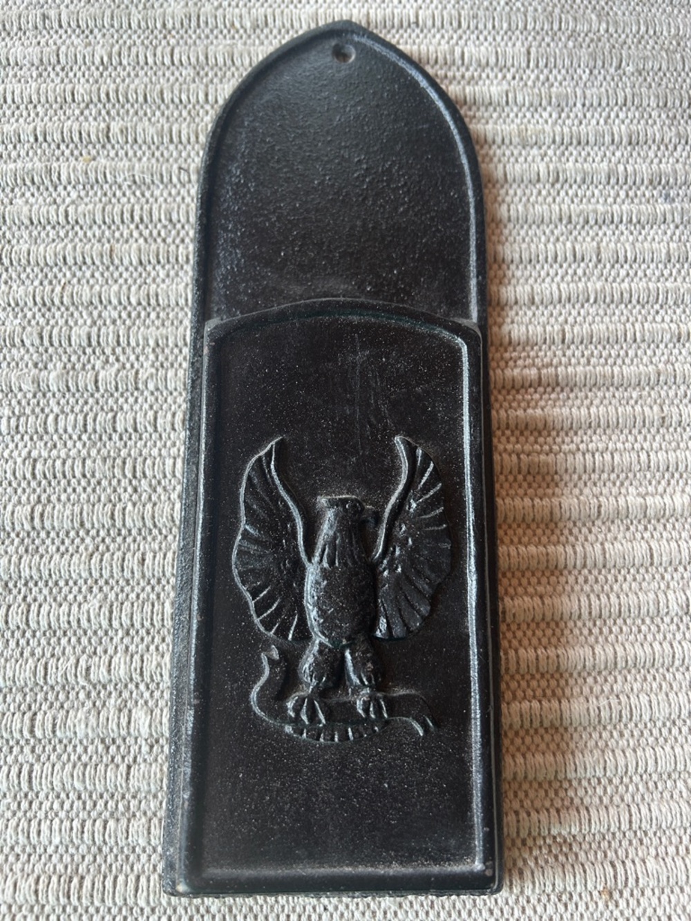 Black Cast Iron Eagle Wall Pocket
